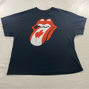 The Rolling Stones Music Tee Shirt. Canada Flag Tongue. Men's 3XL Black.